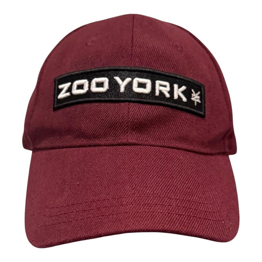 Zoo York Hat Cap Snap Back Burgundy Embroidered Patch Skateboarding Urban Mens